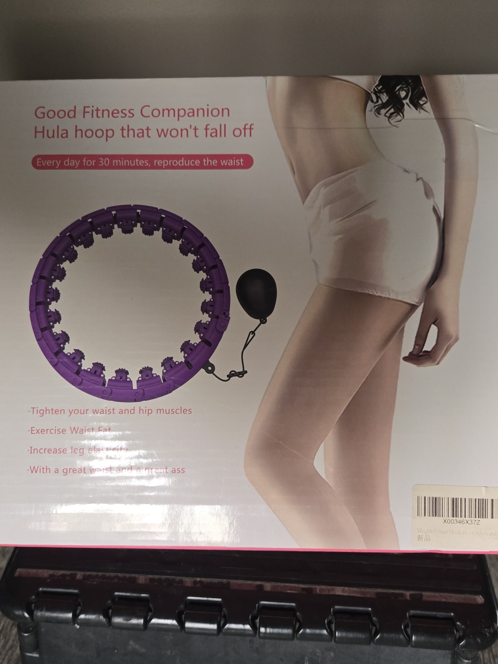Weighted Hula Hoop for Women - Waist Toning Fitness Hoop BLACK